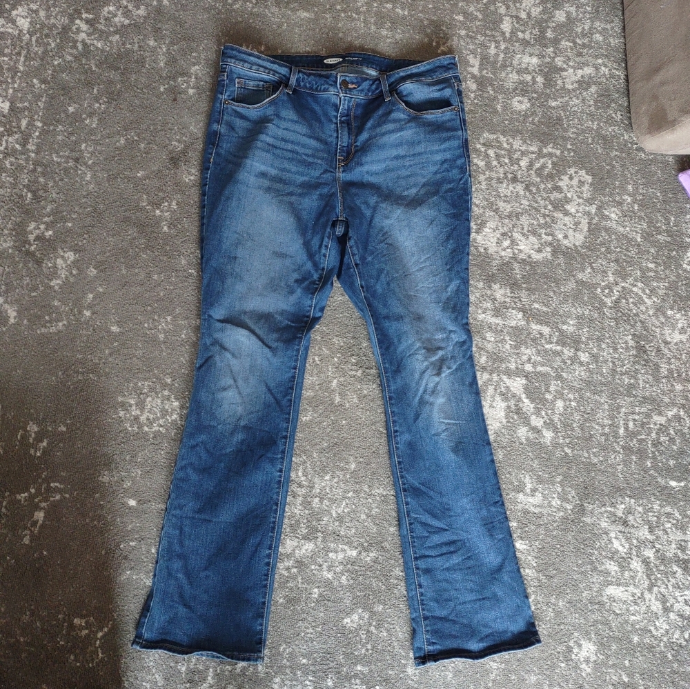 Mid rise kicker boot cut jeans